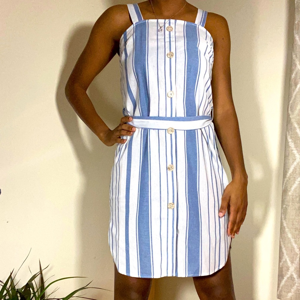 Blue striped dress